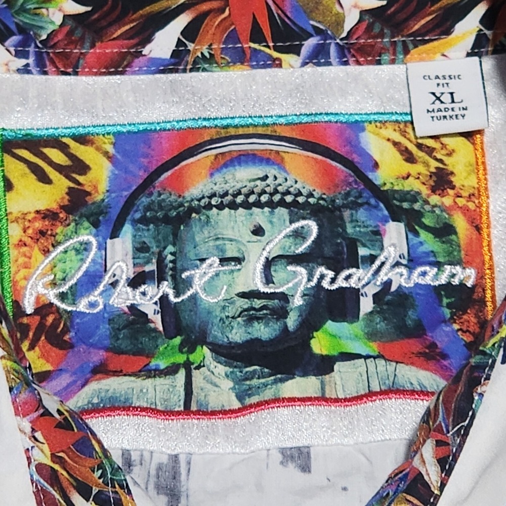 Robert Graham Shirt Mens XL Parsis Woven Litmus Test Classic Fit Button Up Cuff - Picture 3 of 9